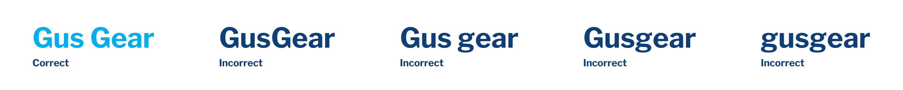 Gus Gear Brand Spelling Guide